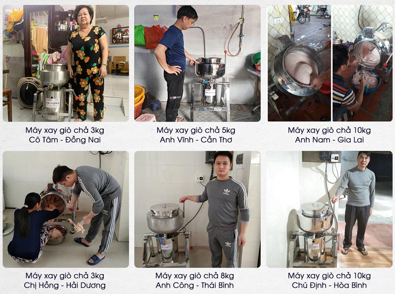 Khách hàng sử dụng máy xay giò chả công nghiệp