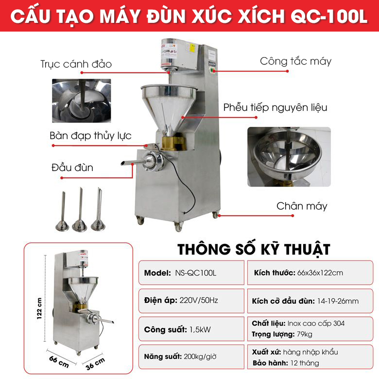 Thông số và cấu tạo chi tiết các bộ phận của thiết bị
