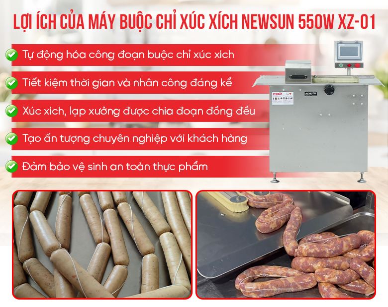 Lợi ích khi dùng máy buộc chỉ xúc xích tự động XZ-01 - 550W Lợi ích khi dùng máy buộc chỉ xúc xích tự động XZ-01 - 550W