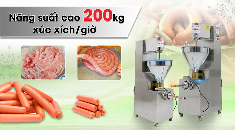 Mức năng suất tối đa khi sử dụng thiết bị có thể lên tới 200kg/giờ