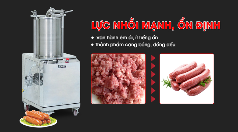 Cơ chế nhồi thủy lực tạo lực nhồi mạnh, ổn định