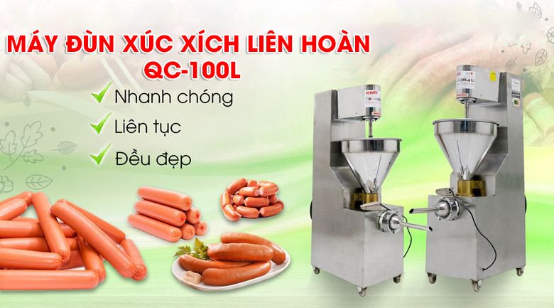 Máy đùn xúc xích liên hoàn 1500W QC-100L