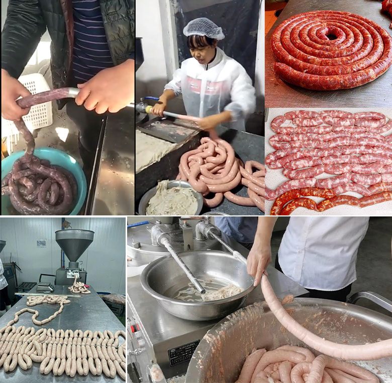 Máy đùn xúc xích thủy lực 300kg/h SE180 được sử dụng trong thực tế