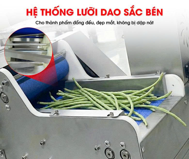 Hệ thống dao cắt chất lượng cao giúp thành phẩm đồng đều, đẹp mắt