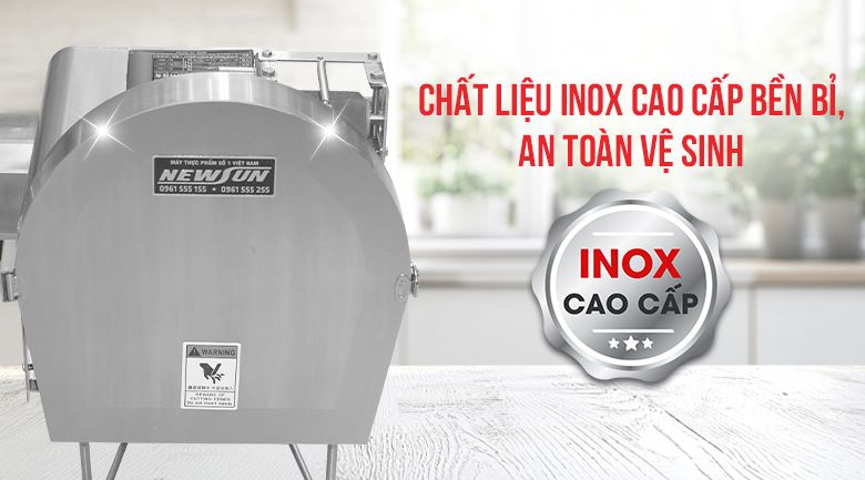 Máy thái hành lá MG-526 Chất liệu inox cao cấp, đảm bảo vệ sinh và độ bền