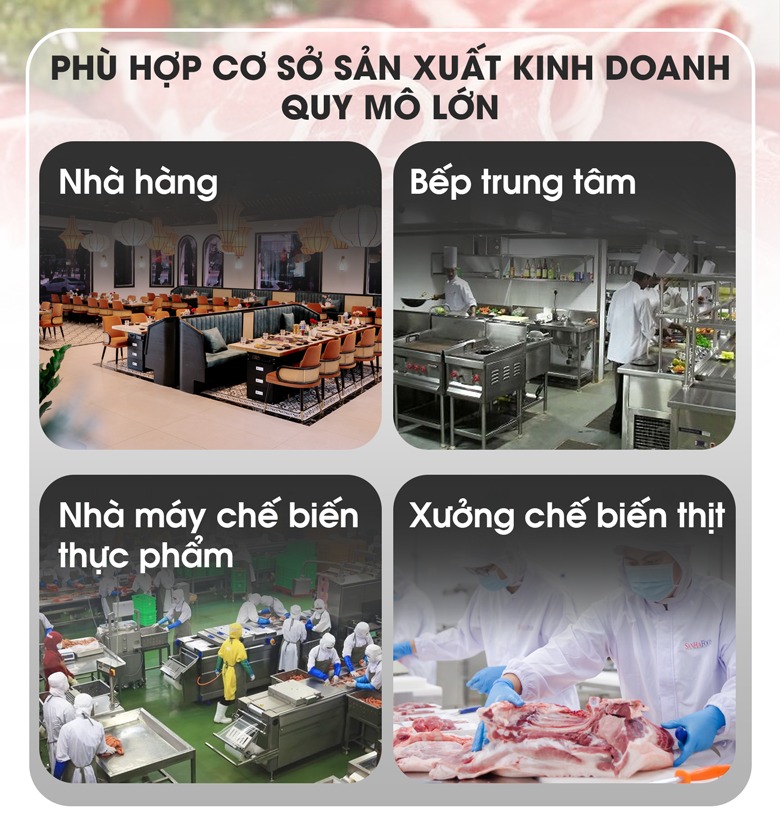 Máy cắt xương thịt băng tải công nghiệp phù hợp với các cơ sở sản xuất kinh doanh lớn Máy cắt xương thịt băng tải công nghiệp phù hợp với các cơ sở sản xuất kinh doanh lớn