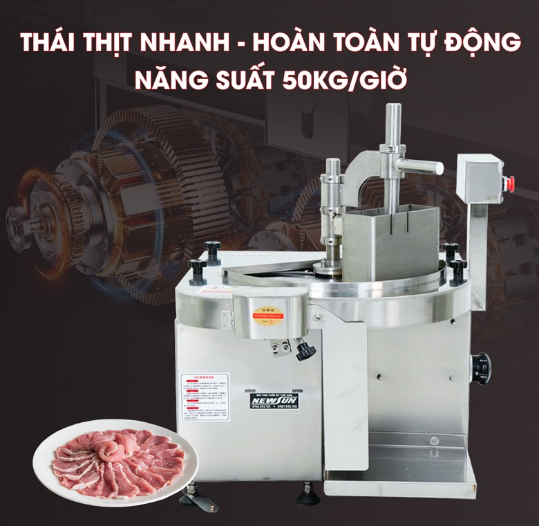 Động cơ khoẻ thái thịt nhanh, năng suất 50kg/giờ Động cơ khoẻ thái thịt nhanh, năng suất 50kg/giờ