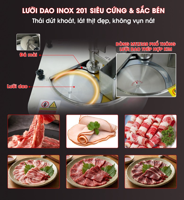 Dao inox 201 sắc bén, cho lát cắt đẹp, không nát vụn Dao inox 201 sắc bén, cho lát cắt đẹp, không nát vụn