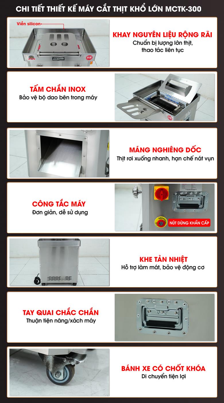 Các chi tiết hoàn thiện giúp máy vận hành tiện lợi và an toàn