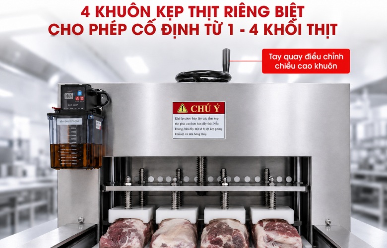 4 khuôn có nhiệm vụ cố định thịt giúp hỗ trợ thái nhiều thịt