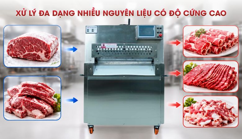 Xử lý đa dạng nguyên liệu thịt đông lạnh, sụn,...