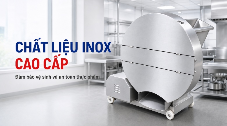Máy chặt thịt mỡ đông lạnh BR-950 1200kg/giờ Chất liệu inox bền bỉ, dễ vệ sinh