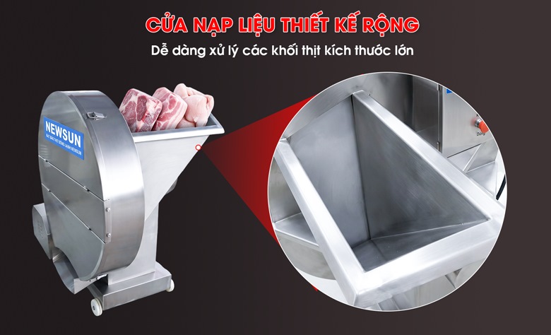 Máy chặt thịt mỡ đông lạnh BR-950 1200kg/giờ Cửa nạp liệu rộng, thuận tiện xử lý thịt dạng khối