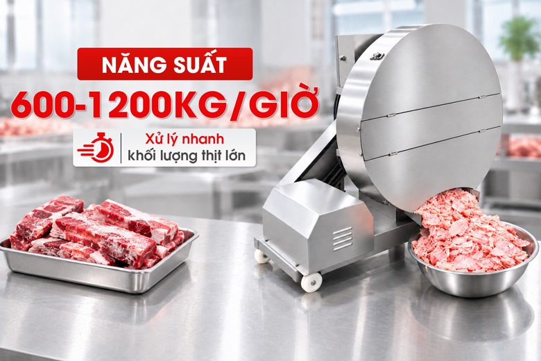 Máy chặt thịt mỡ đông lạnh BR-950 1200kg/giờ Năng suất 600-1200kg/giờ, tiết kiệm thời gian và nhân công